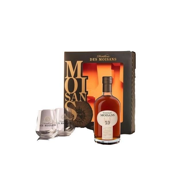MOISANS XO COGNAC GIFT PACK WITH 2 GLASSES